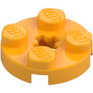 LEGO Bright Light Orange Plate 2 x 2 Round with Axle Hole (with '+' Axle Hole) (4032)