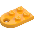 LEGO Klar lys oransje Plate 2 x 3 med Avrundet Ende og Stift Hull (3176)