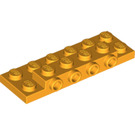 LEGO Helder Lichtoranje Plaat 2 x 6 x 0.7 met 4 Studs Aan Kant (72132 / 87609)
