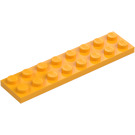 LEGO Arancione chiaro brillante Piastra 2 x 8 (3034)