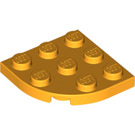 LEGO Orange clair brillant assiette 3 x 3 Rond Coin (30357)