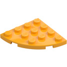 LEGO Helder lichtoranje Plaat 4 x 4 Rond Hoek (30565)