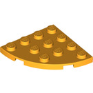 LEGO Orange clair brillant assiette 4 x 4 Rond Coin (30565)