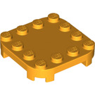 LEGO Orange clair brillant assiette 4 x 4 x 0.7 avec Coins arrondis et Empty Middle (66792)