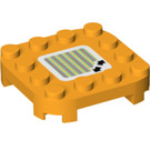 LEGO Orange clair brillant assiette 4 x 4 x 0.7 avec Coins arrondis et Empty Middle avec Double Arrows 71409 Autocollant (66792 / 100595)