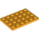 LEGO Orange clair brillant assiette 4 x 6 (3032)