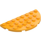 LEGO Helder lichtoranje Plaat 4 x 8 Rond Halve Cirkel (22888)