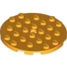 LEGO Helles Licht Orange Platte 6 x 6 Runden mit Stift Loch (11213)