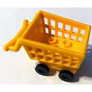 LEGO Bright Light Orange Shopping Cart with Black Wheels