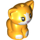 LEGO Bright Light Orange Sitting Cat (Small) with Purple Nose (72530 / 77304)