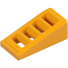 LEGO Leuchtendes helles Orange Schrägstein 1 x 2 x 0.7 (18°) mit Gitter (61409)