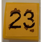LEGO Helder Lichtoranje Helling 2 x 2 Gebogen met Number 23 Sticker (15068)