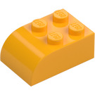 LEGO Kirkkaanvaaleanoranssi Luiska Palikka 2 x 3 jossa Kaareva yläosa (6215)