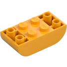 LEGO Klar lys oransje Skråning Kloss 2 x 4 Buet Omvendt (5174)