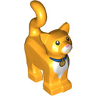 LEGO Bright Light Orange Standing Cat with Long Tail with Collar and White Chest (67805 / 80829)