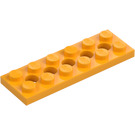 LEGO Kirkkaanvaaleanoranssi Technic Levy 2 x 6 jossa Reiät (32001)