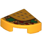 LEGO Helder Lichtoranje Tegel 1 x 1 Kwart Cirkel met Taco (25269 / 36920)