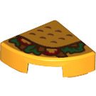 LEGO Světle oranžová Dlaždice 1 x 1 Čtvrtletí Kruh s Taco (25269 / 80059)