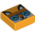 LEGO Orange clair brillant Tuile 1 x 1 avec Fox Affronter avec rainure (3070 / 69454)