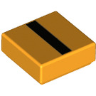 LEGO Bright Light Orange Tile 1 x 1 with Single Black Stripe with Groove (3070 / 68963)
