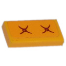 LEGO Helles Licht Orange Fliese 1 x 2 mit Pillow Aufkleber mit Nut (3069)