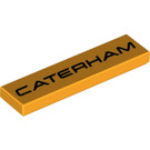 LEGO Orange clair brillant Tuile 1 x 4 avec 'CATERHAM' (31909 / 31910)