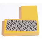 LEGO Bright Light Orange Tile 2 x 2 Corner with Tread Plate (Left) Sticker (14719)