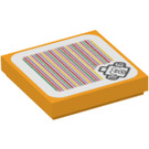 LEGO Helles Licht Orange Fliese 2 x 2 mit Eap Cheep Scanner Code mit Nut (3068 / 69477)