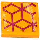 LEGO Orange clair brillant Tuile 2 x 2 avec Magenta diamant Cube Geometric Modèle Autocollant avec rainure (3068)
