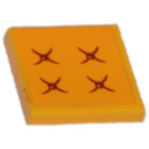 LEGO Orange clair brillant Tuile 2 x 2 avec Pillow Autocollant avec rainure (3068)
