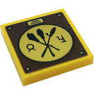 LEGO Bright Light Orange Tile 2 x 2 with Three Broomsticks Clock Face Sticker with Groove (3068)