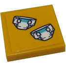 LEGO Orange clair brillant Tuile 2 x 2 avec Deux Diapers Autocollant avec rainure (3068)