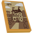 LEGO Bright Light Orange Tile 2 x 3 with ‘1891’ and Old Photo of House Sticker