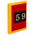 LEGO Bright Light Orange Tile 2 x 3 with '59' Sticker (26603)