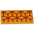 LEGO Orange clair brillant Tuile 2 x 4 avec Cubes avec Magenta Lines Autocollant (87079)
