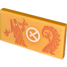 LEGO Bright Light Orange Tile 2 x 4 with Dragon and Circle Ninjago Logogram Letter A Sticker (87079)