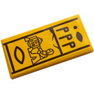 LEGO Bright Light Orange Tile 2 x 4 with Hieroglyphs, Droids Sticker (87079)