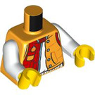 LEGO Helder lichtoranje Vest Torso met Wit Armen, Rood Rechts Kant en Fruits (973 / 76382)