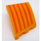 LEGO Orange clair brillant Coin 2 x 3 La gauche avec Orange et Bright Light Orange Verticale Rayures Autocollant (80177)
