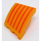 LEGO Helder Lichtoranje Wig 2 x 3 Rechtsaf met Oranje en Bright Light Oranje Verticaal Strepen Sticker (80178)