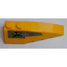 LEGO Orange clair brillant Coin 2 x 6 Double Droite avec Caution Triangle, Biohazard Symbol Autocollant (41747)