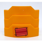 LEGO Helles Licht Orange Keil 3 x 4 mit Stepped Sides mit rot Carpet Aufkleber (66955)