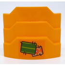 LEGO Orange clair brillant Coin 3 x 4 avec Stepped Sides avec Deux Carpets Autocollant (66955)
