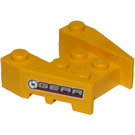 LEGO Helder Lichtoranje Wig Steen 3 x 4 met 'Tandwiel' Aan Both Sides Sticker met noppen (50373)