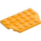 LEGO Helder lichtoranje Wig Plaat 4 x 6 zonder Hoeken (32059 / 88165)