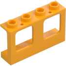 LEGO Světle oranžová Rám okna 1 x 4 x 2 s dutými cvočky (61345)