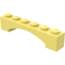 LEGO Klar Ljusgul Båge 1 x 6 Upphöjd båge (92950)