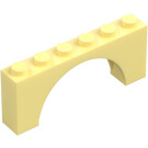 LEGO Světle žlutá Klenba 1 x 6 x 2 Střední tloušťka nahoře (15254)