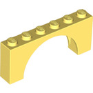 LEGO Helles Hellgelb Bogen 1 x 6 x 2 Dünne Oberseite ohne verstärkte Unterseite (12939)