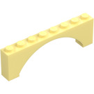 LEGO Bright Light Yellow Arch 1 x 8 x 2 Raised, Thin Top without Reinforced Underside (16577 / 40296)